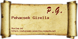 Pehacsek Gizella névjegykártya